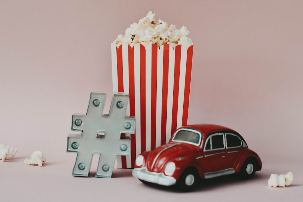 red and white polka dot car toy